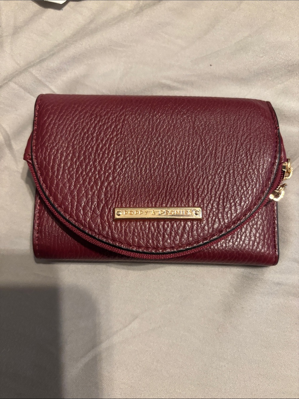 Poppy & Peonies Burgundy Leather Margaux Wallet